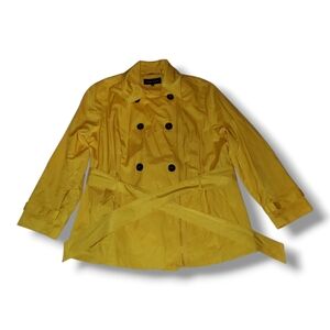 Yellow Double-Breasted Women's Trench Coat